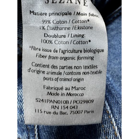 Sézane Denim Jean Sz40 (US 8) Med Wash High Rise Straight Leg French Minimalist - Picture 9 of 9